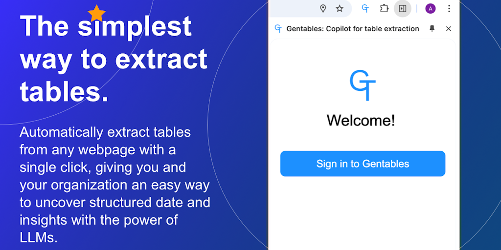 Gentables for Chrome